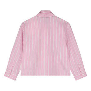 Tangerine - Çizgili Fiyonklu Bluz | Soluk Pembe