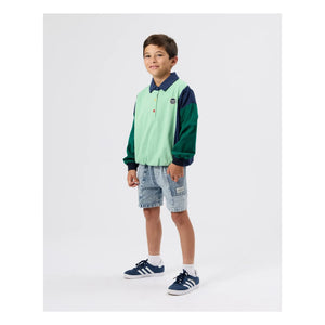 Goldie + Ace - Striped Denim Shorts | Blue