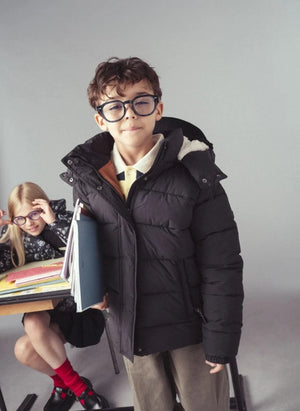 Töastie - Lunar Military Hooded Puffer Jacket | Black