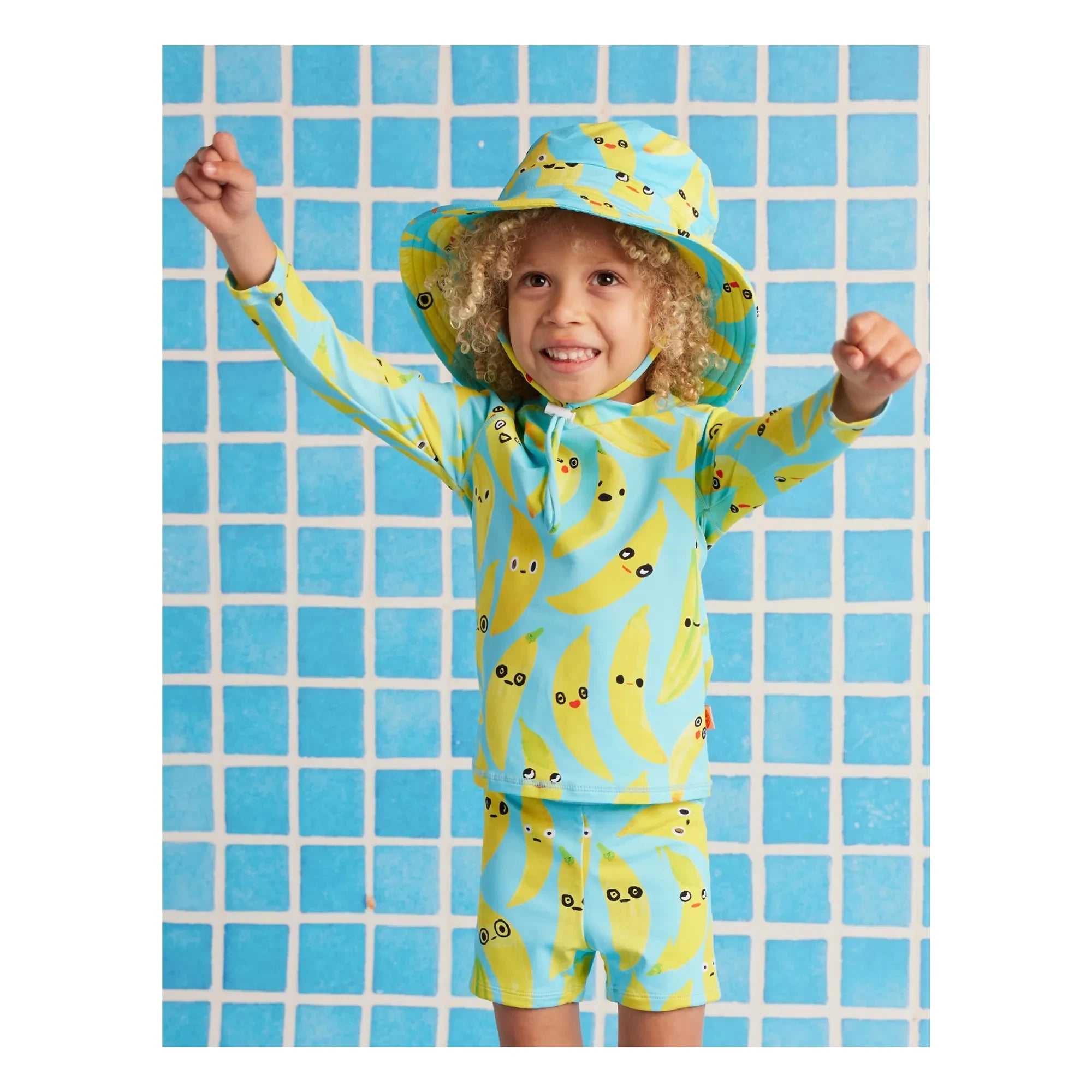 Halcyon Nights - Long Sleeve Anti-UV Bath T-Shirt Banana Recycled Fibers | Turquoise
