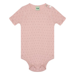 FUB - Pointelle Fine Knit Organic Cotton Bodysuit | Light Pink
