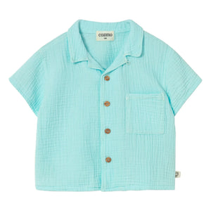 Cozmo - Abel Cotton Muslin Shirt | Aqua