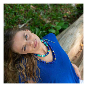 Parabaya - Praia Azul Mix necklace | Azure blue