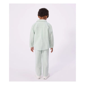 Petit Bateau - Sage | Plain Linen Shirt