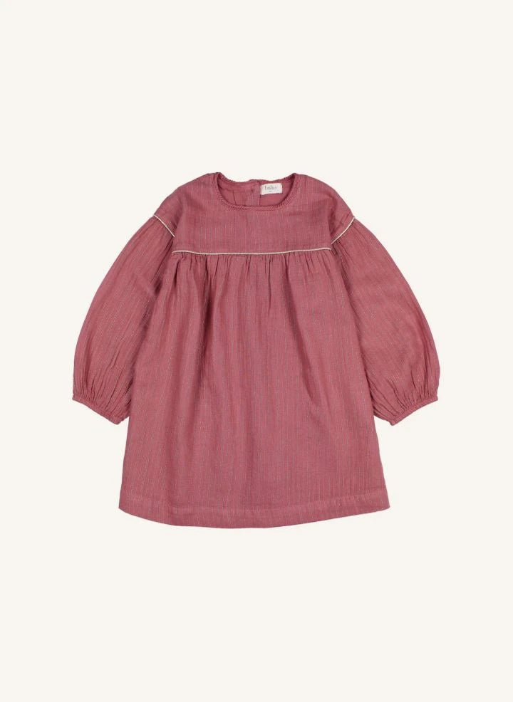 Búho - Organic Cotton Lurex Gauze Dress | Plum