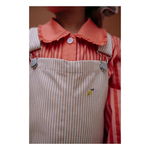 Sticky Lemon - Striped Lemon Salopet | White