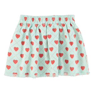 Piupiuchick - Light Blue Twill Heart Skirt