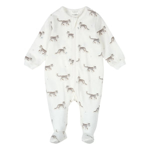 Petit Lem - Organic Cotton Leopard Pajamas | White