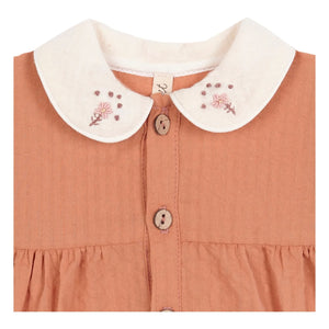 birinit - Claudine Collar Romper Organic Cotton | Russet