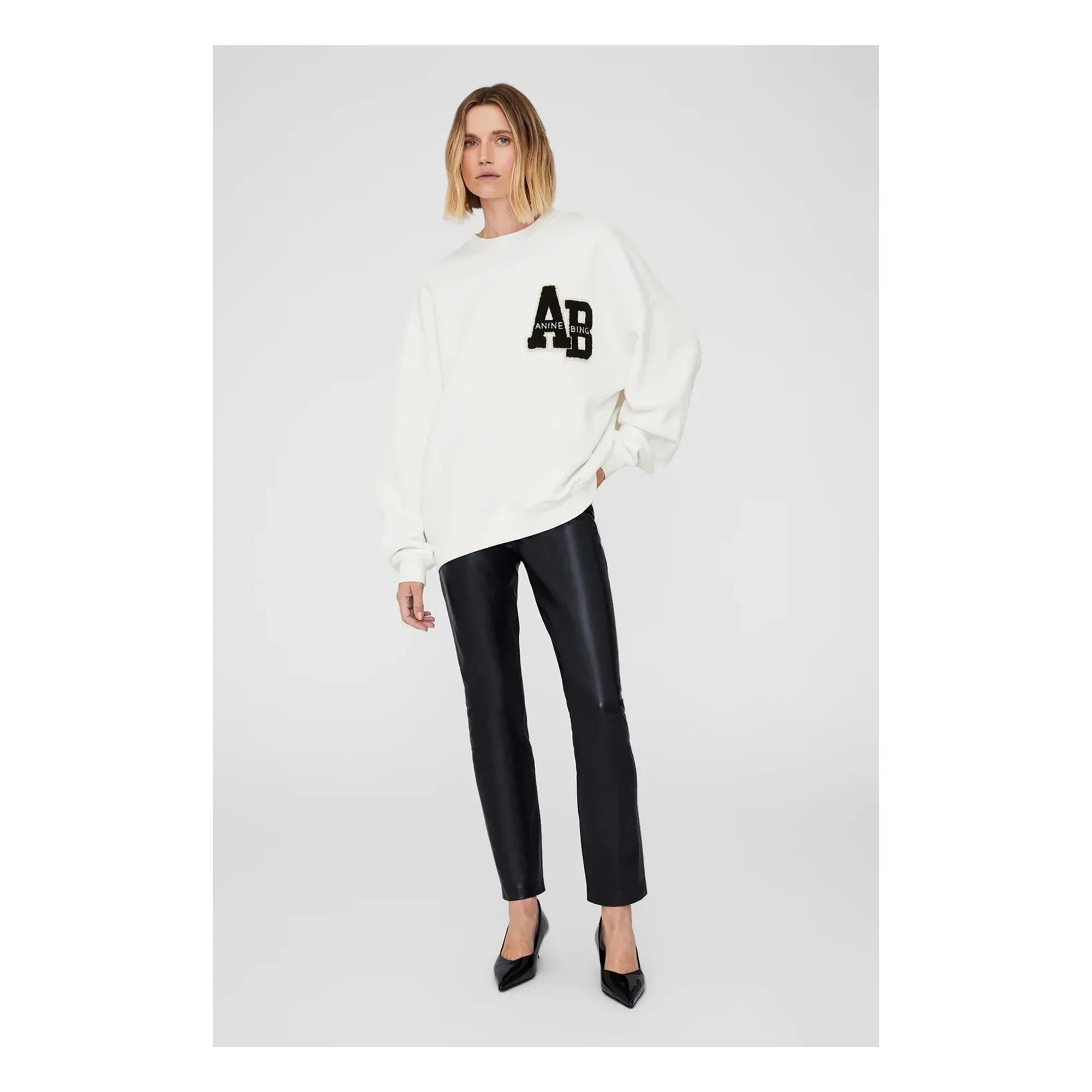 Anine Bing - Miles Letterman Sweatshirt | Off White