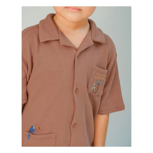 Gingersnaps - Tommy Toucan Waffle Shirt | Brown