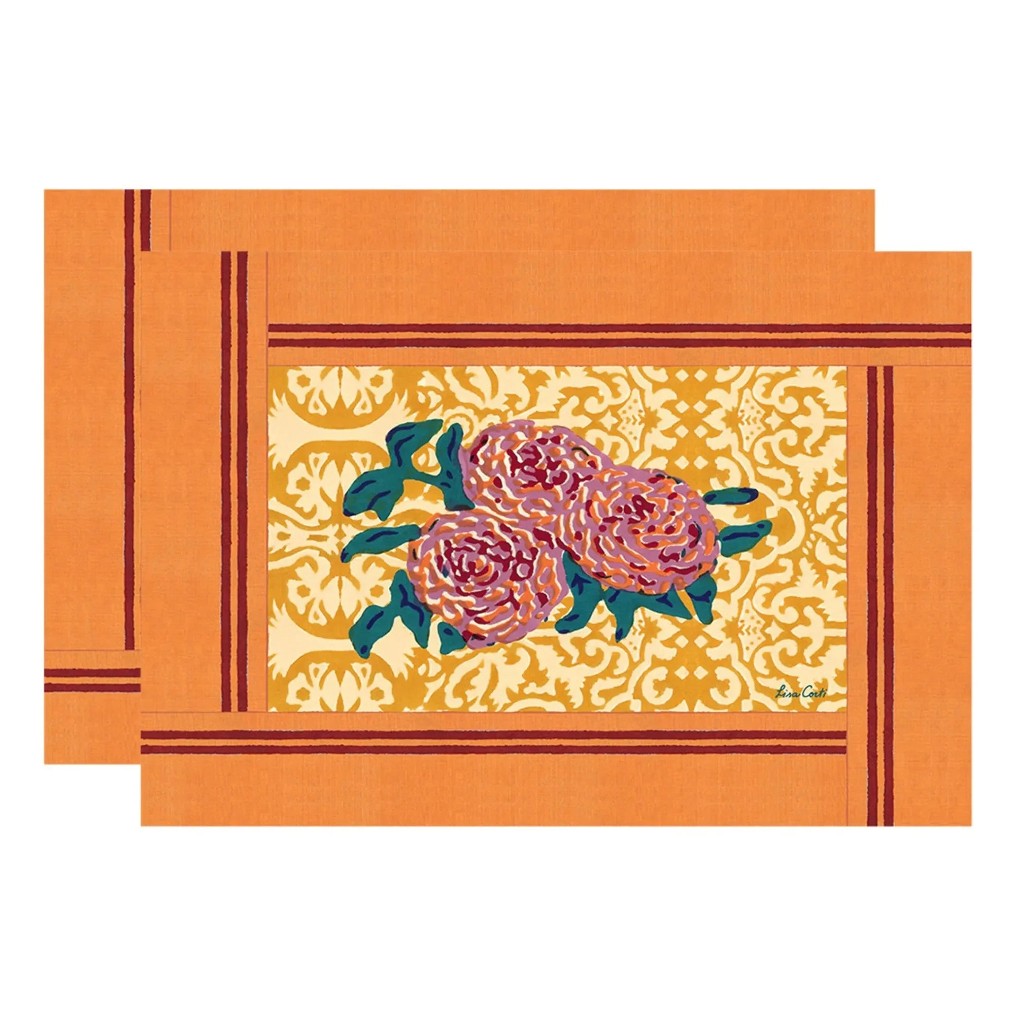 Lisa Corti - Dam Dam Placemat - Set of 2 | Reed Yellow