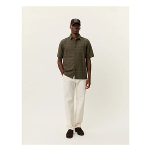 Les Deux - Charlie Cotton Short Sleeve Shirt | Khaki
