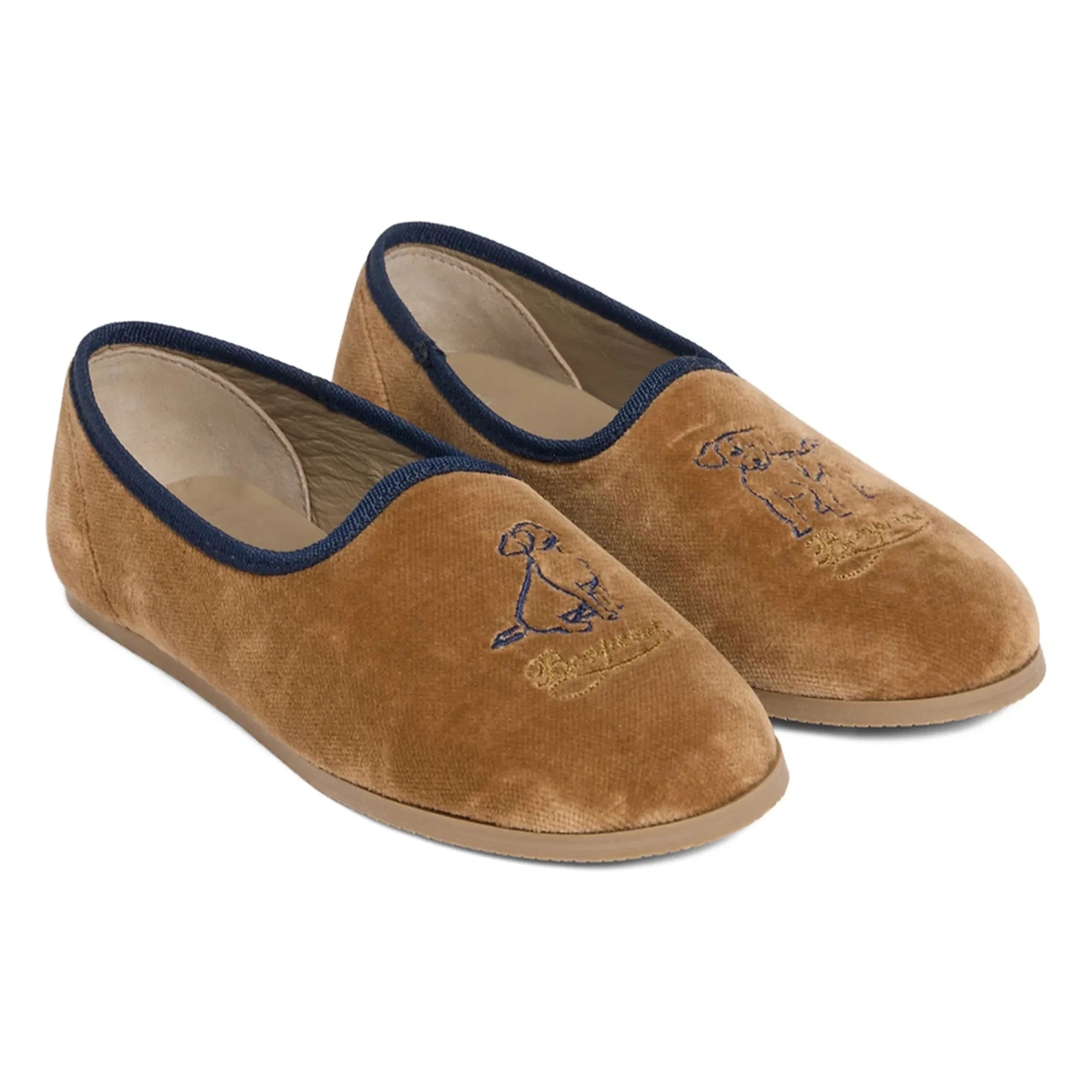 Bonpoint - Gib Velvet Slippers | Beige