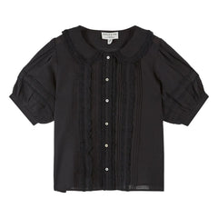 Emile et Ida - Vintage Lace Cotton Blouse | Black