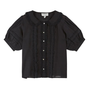 Emile et Ida - Vintage Lace Cotton Blouse | Black