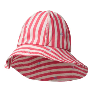 Wheat - Bora Striped UV-Protective Hat Recycled Fiber Flowers | Red