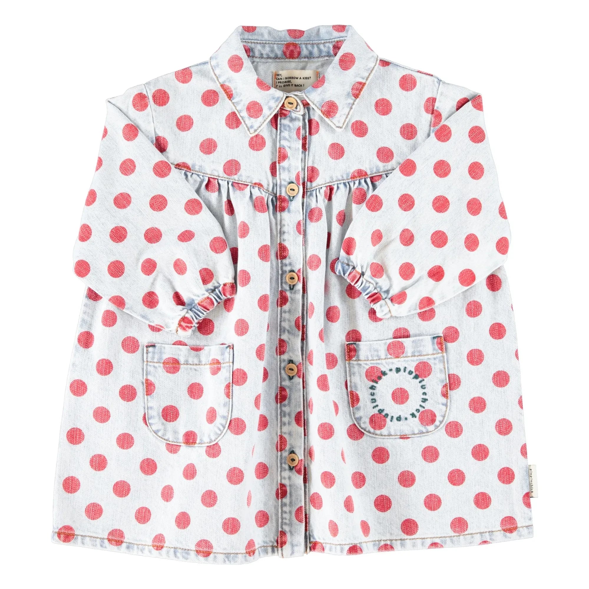 Piupiuchick - Pois Denim Dress | Light Blue