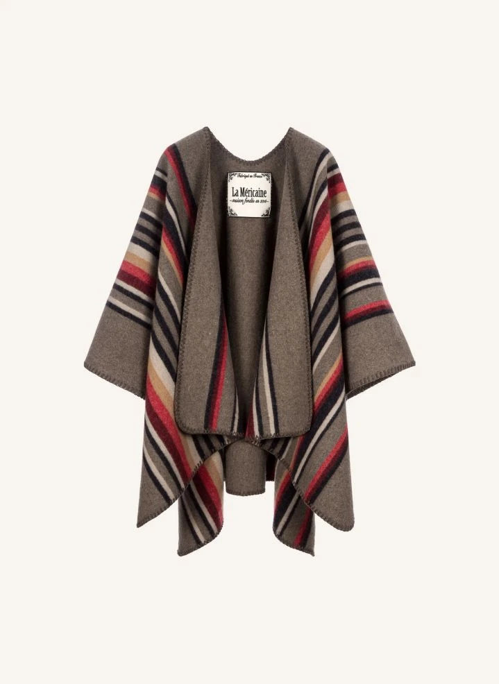 La Méricaine - Apache Recycled Wool Poncho | Earth Brown