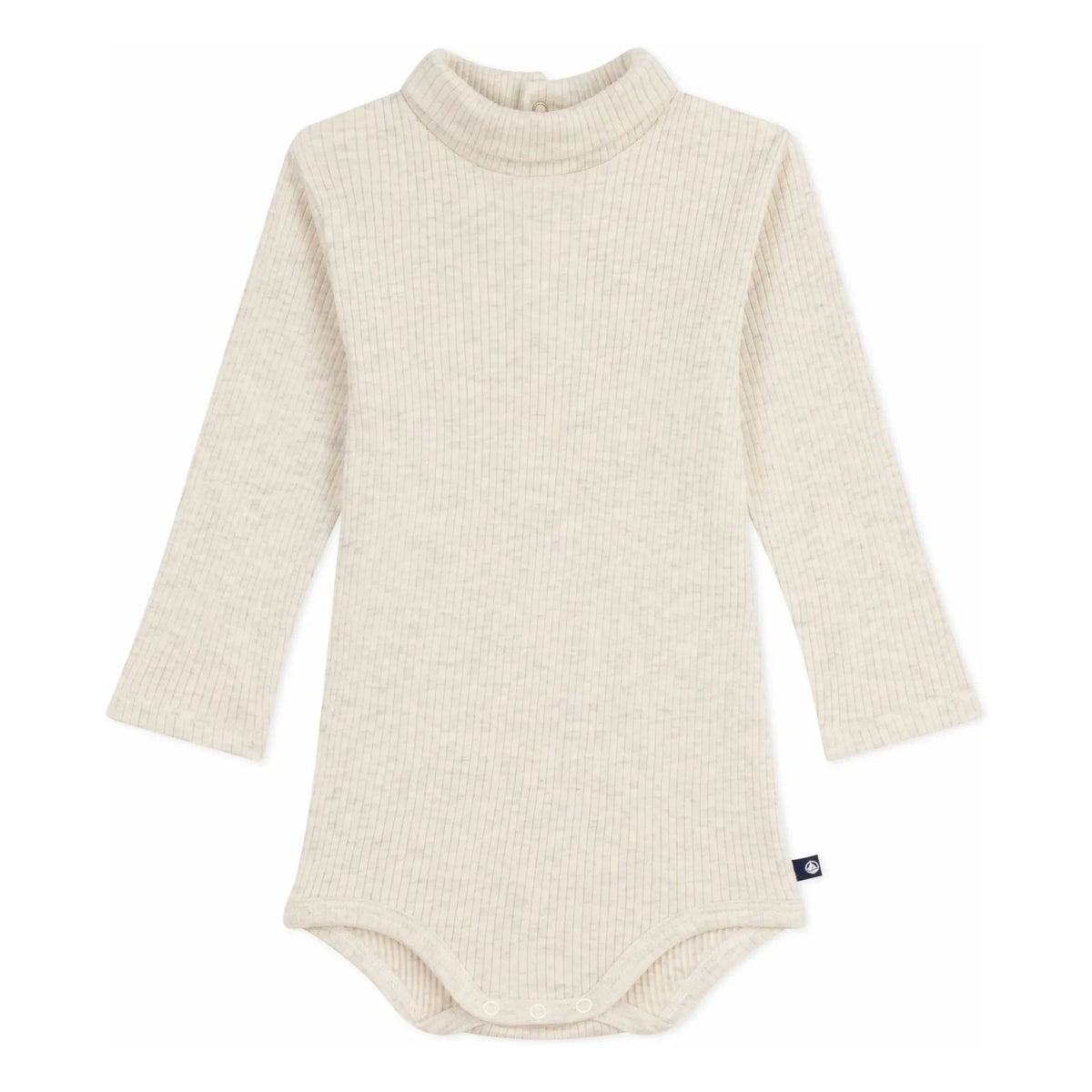 Petit Bateau - Fitilli boğazlı body | Heather beige