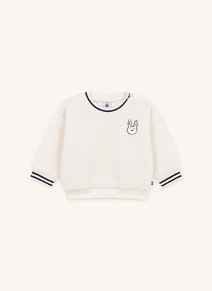 Petit Bateau - Tavşan Sherpa Kazak | Ecru