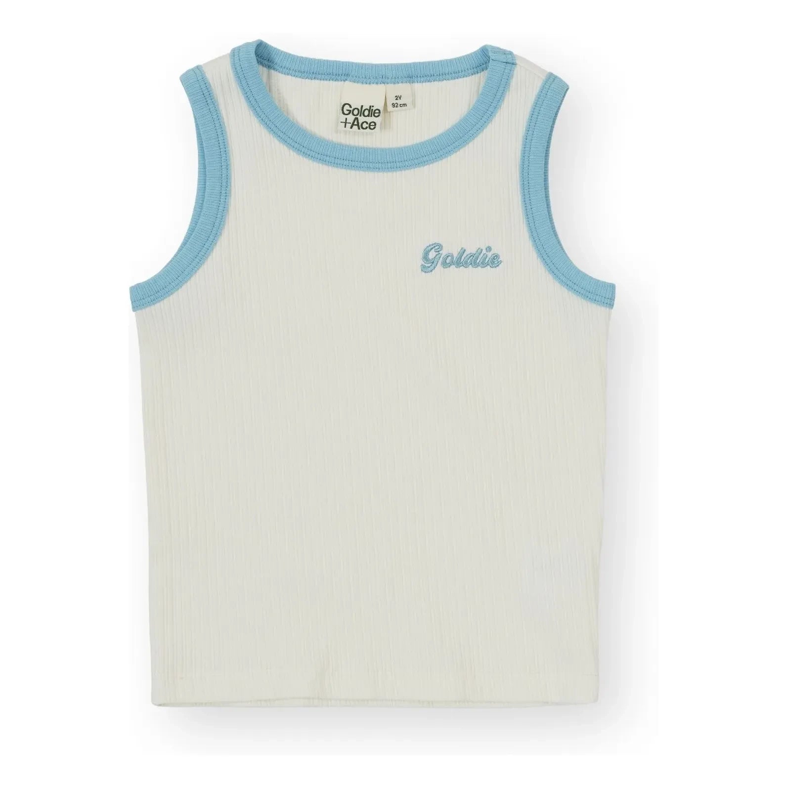 Goldie + Ace - Contrast Ribbed Tank Top | White