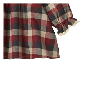 Wheat - Bella Dress Organic Cotton Checkered | Red