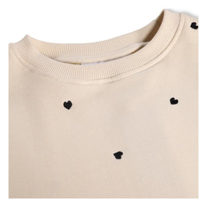 Molo - Miki Heart Organic Cotton Sweatshirt | Ecru