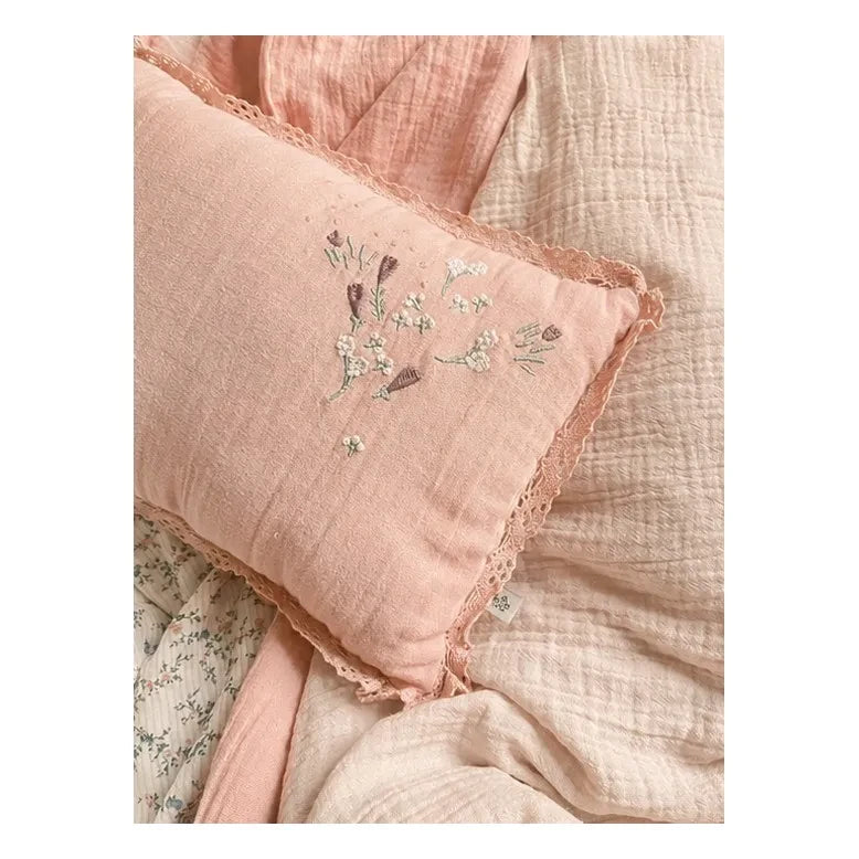 Editions Aimable - Camille Floral Pillow | Old Rose Gauze