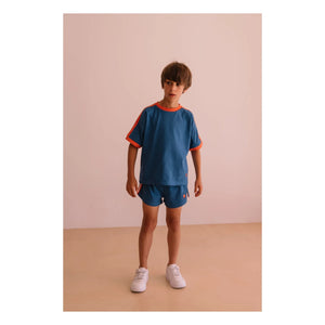 We Are Kids - Taylor Contrast Organic Cotton T-Shirt | Blue