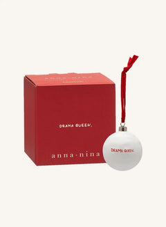 Anna + Nina - "Drama Queen" Christmas Ornament | White
