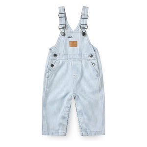Copenhagen Colors - Organic Cotton Gabardine Striped Overalls | Light Blue