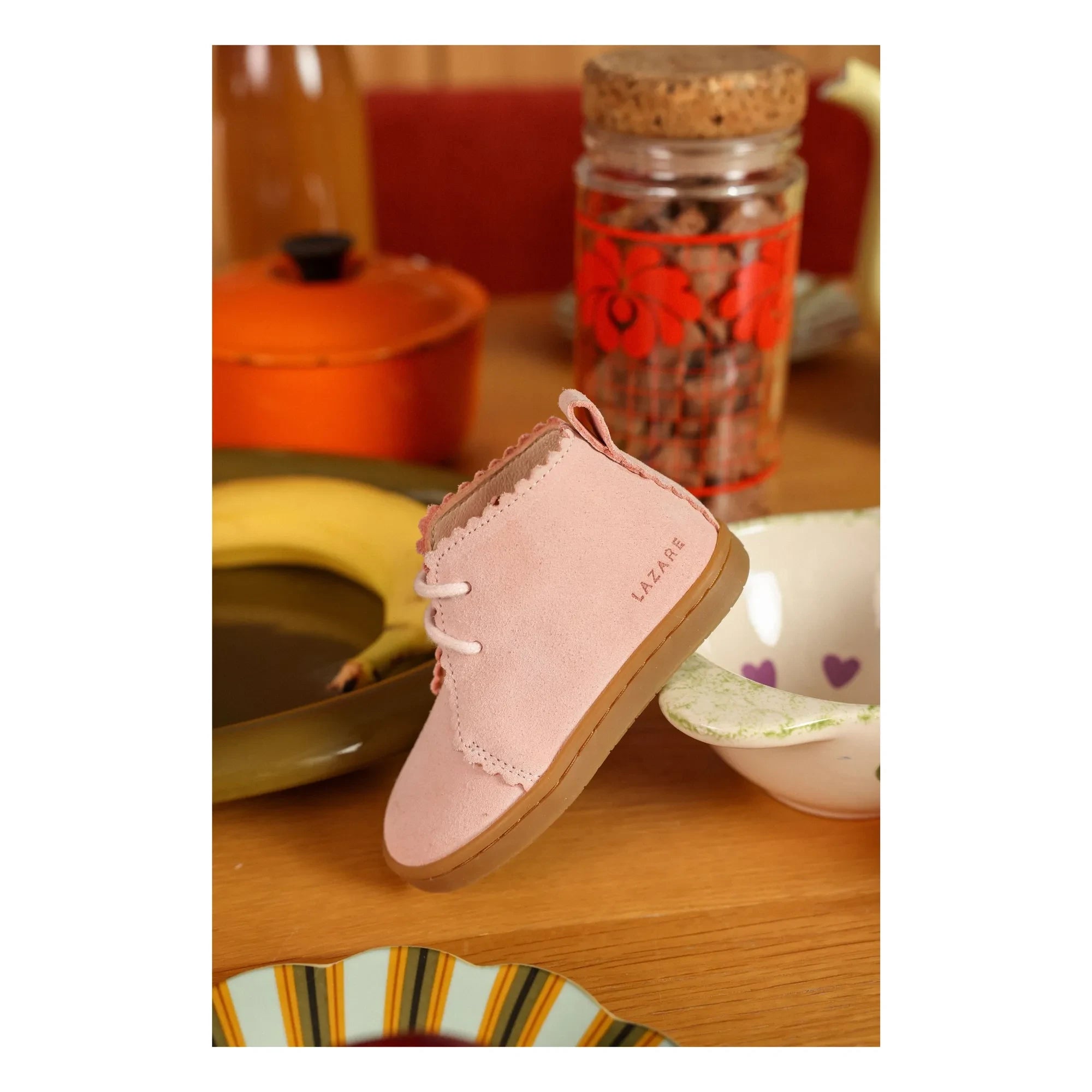 Lazare - Feston Raoul Suede Lace-Up Sneakers | Powder Pink