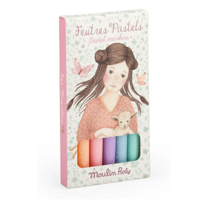 Moulin Roty - Les Rosalies Pastel Felt-tip Pens - Set of 6