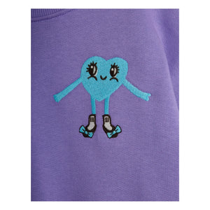 Mini Rodini - Sweat Heart Organik Pamuk | Mor