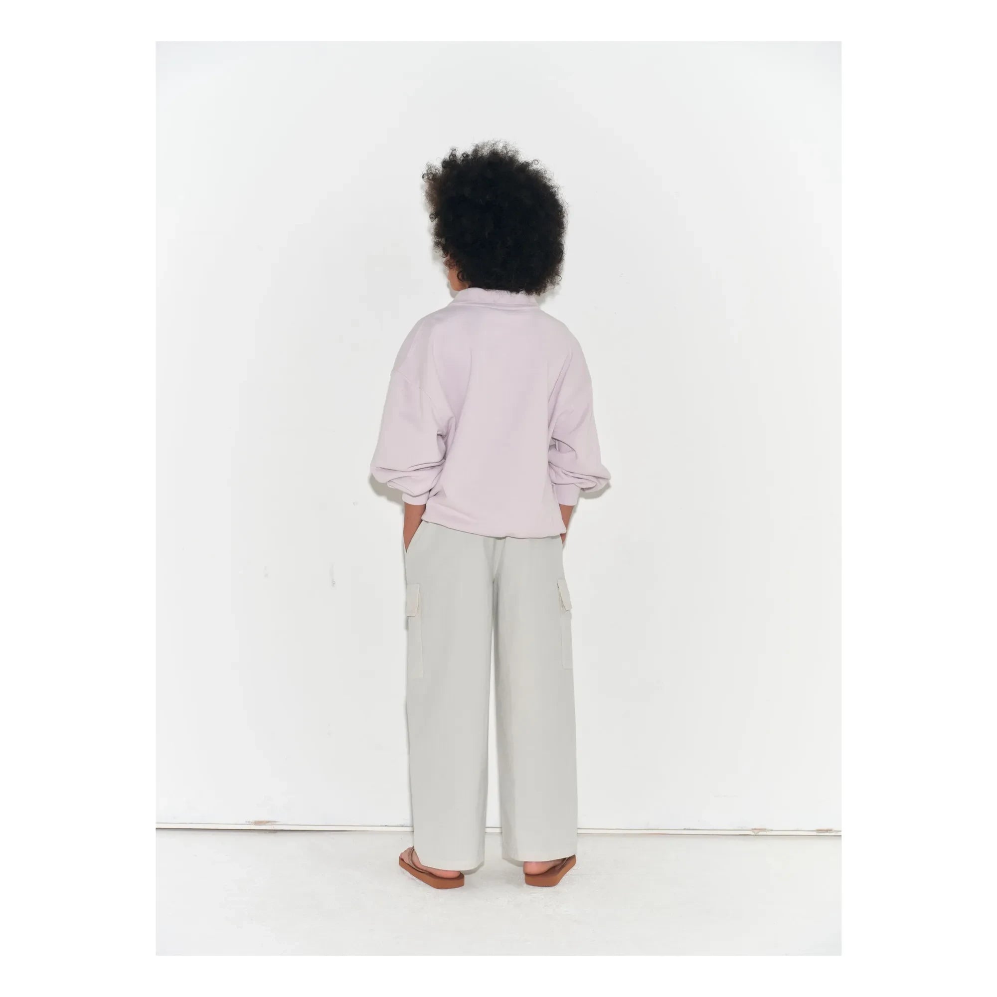 Main Story - Sweat Polo with Logo Organic Cotton | Lavender Gray