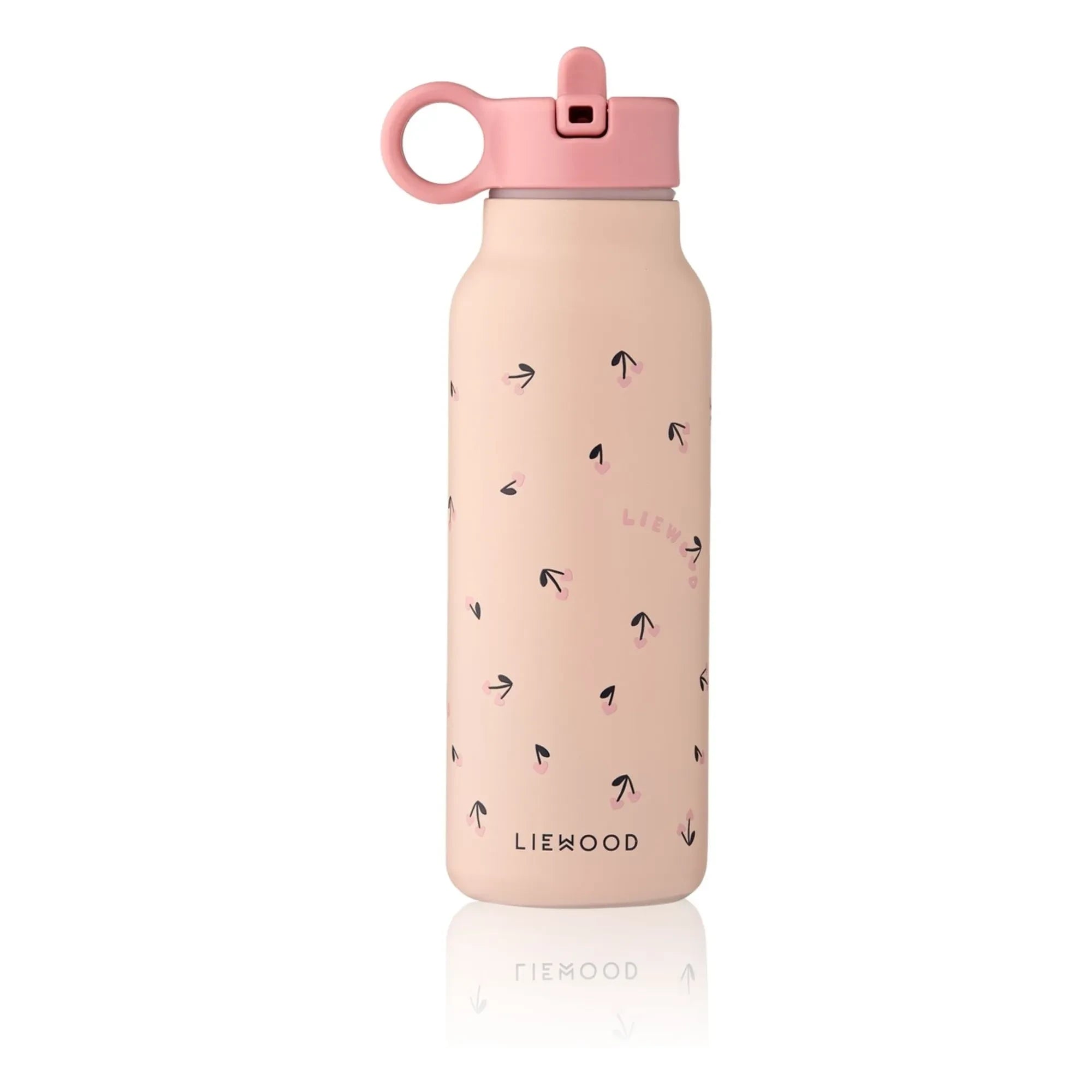 Liewood - Falk Water Bottle - 350 ml | Mini Cherry Heart/Rosey