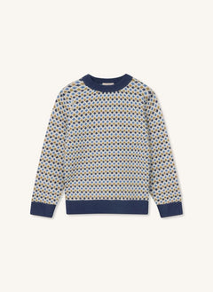 Fliink - Benna Diamond Pattern Sweater | Blue