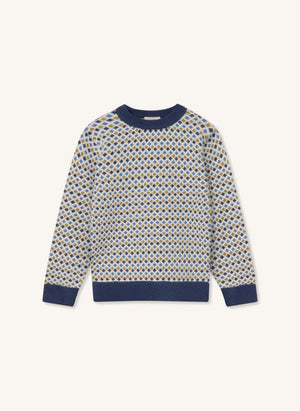 Fliink - Benna Diamond Pattern Sweater | Blue