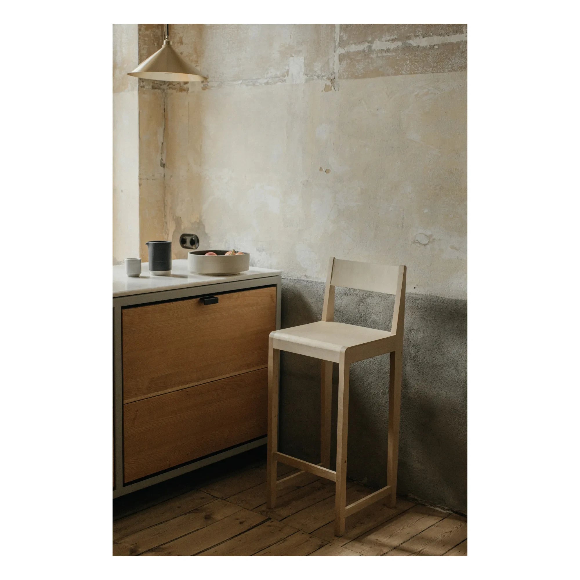 Frama - Light Colored Wooden Bar Stool