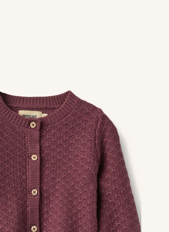 Wheat - Magnella organic cotton cardigan | Burgundy