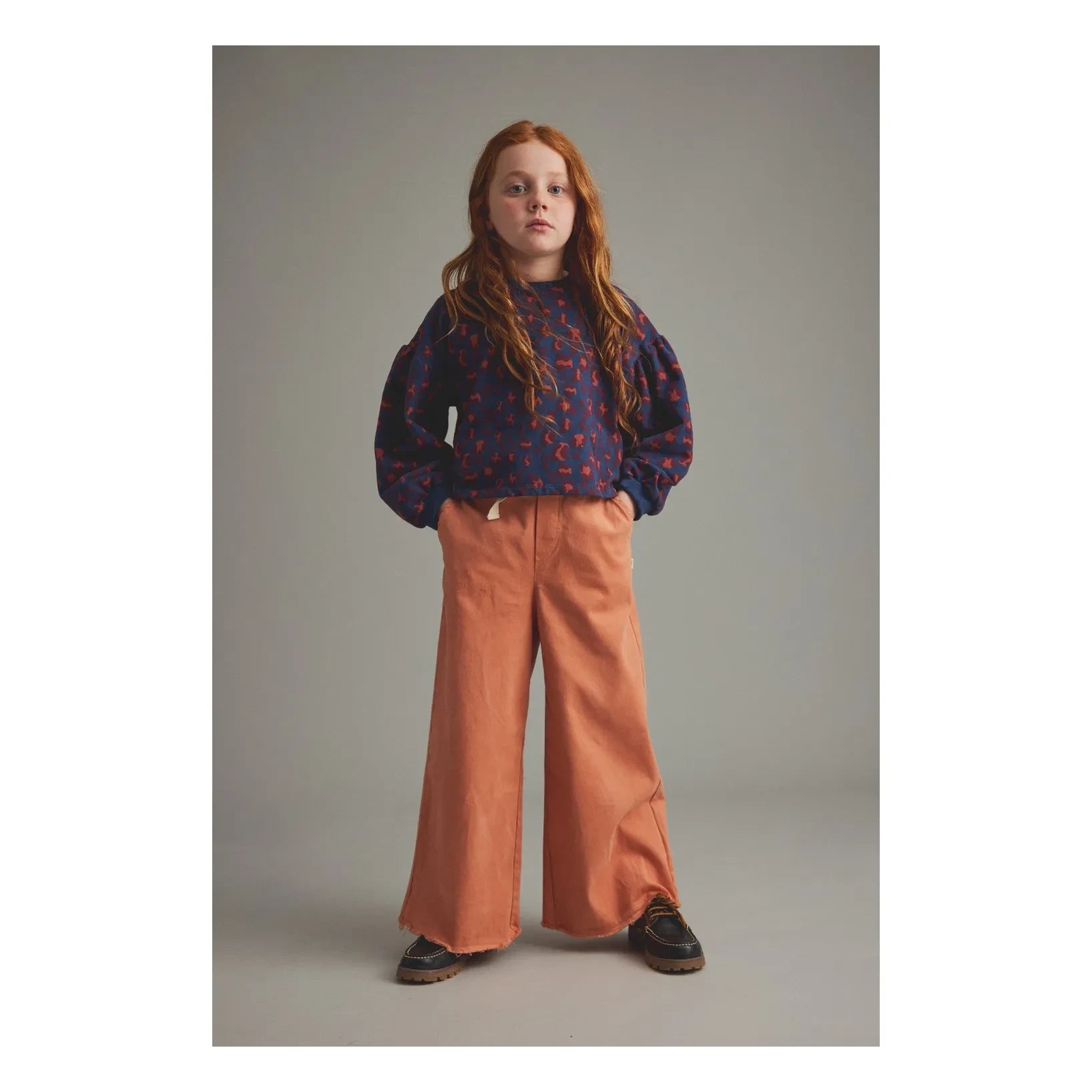 Cozmo - Elia Leopard Organic Cotton Sweatshirt | Navy Blue