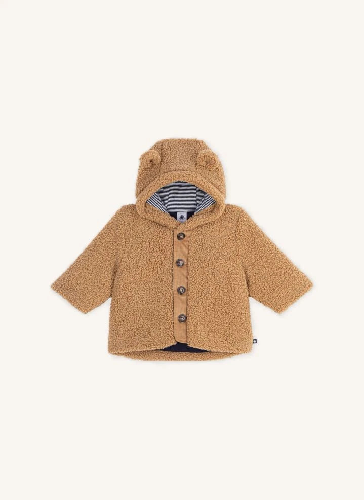 Petit Bateau - Sherpa Coat with Ears | Beige