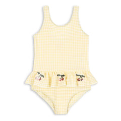 Konges Sløjd - Etta Square Cherry Ruffle Swimsuit | Yellow