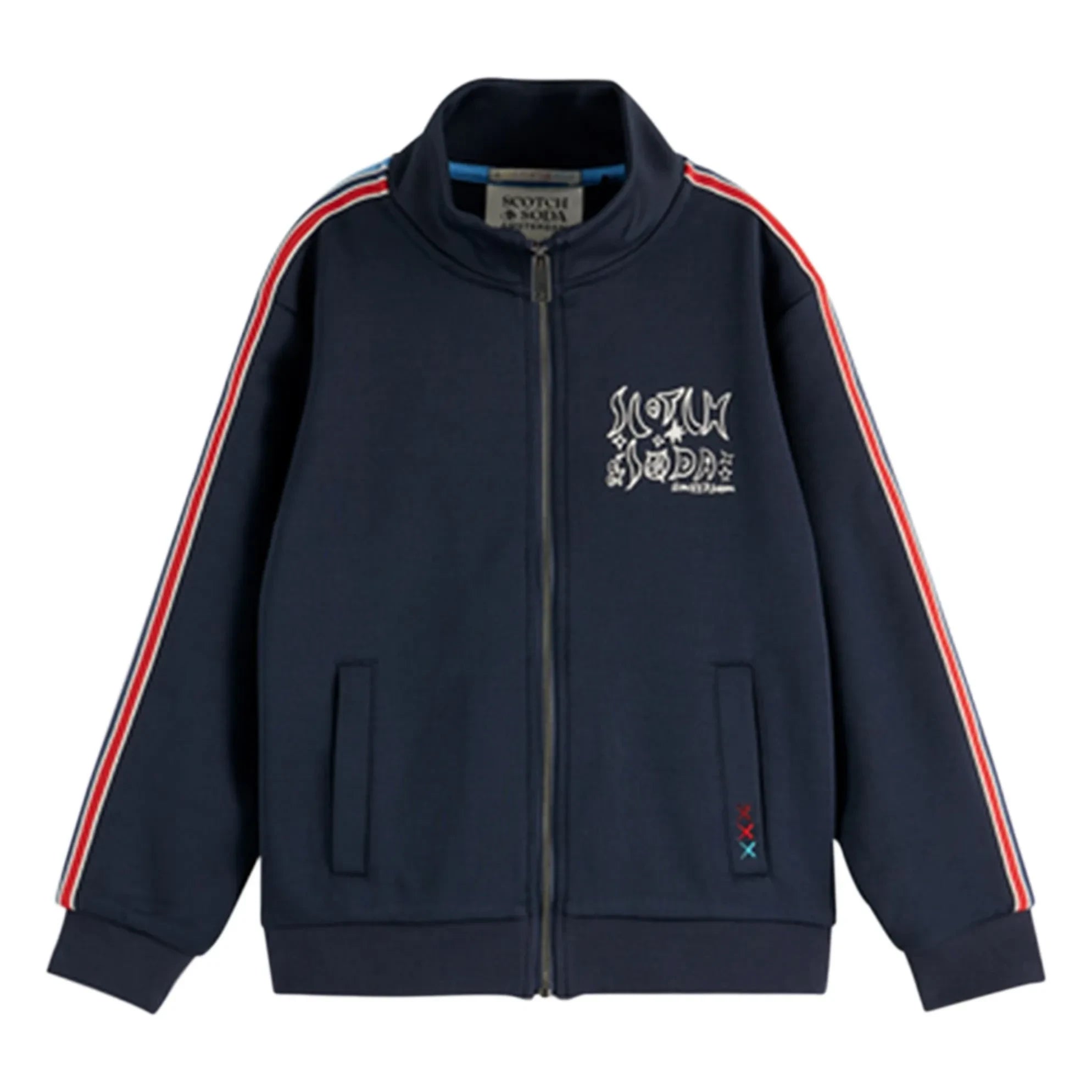 Scotch & Soda - Striped Zip-up Sweatshirt | Navy Blue