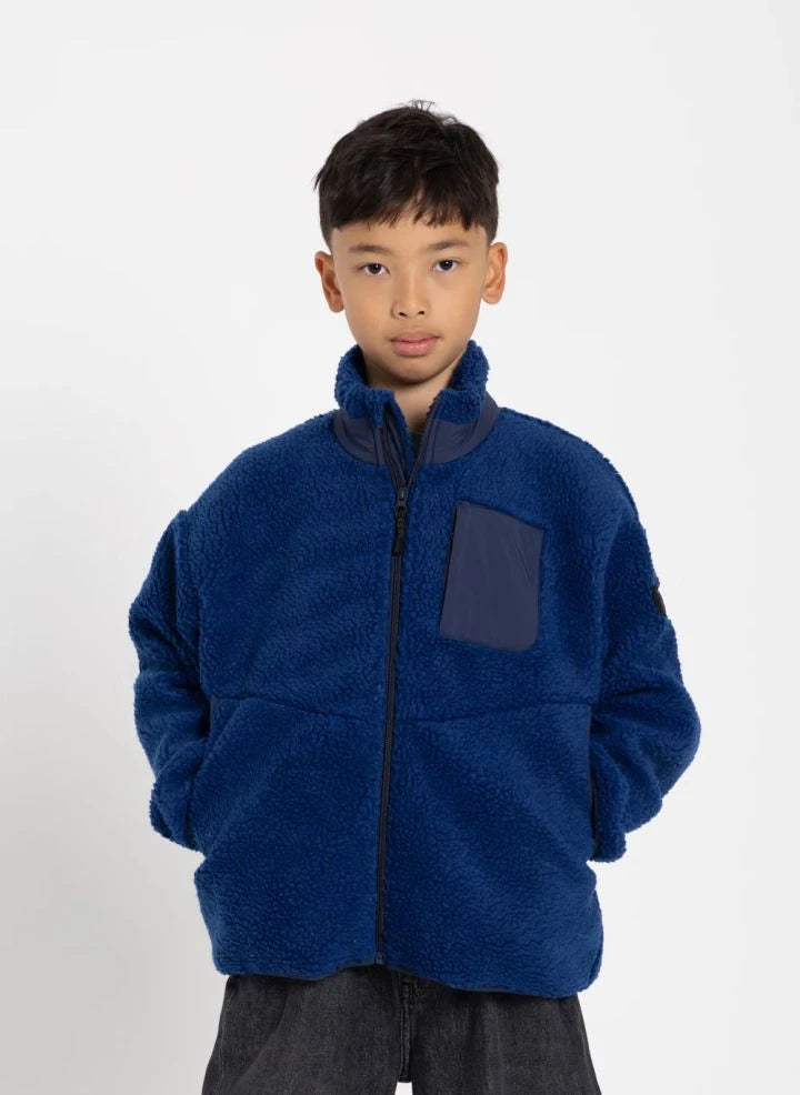Finger in the nose - Paulo Two-Material Sherpa Jacket | Royal blue