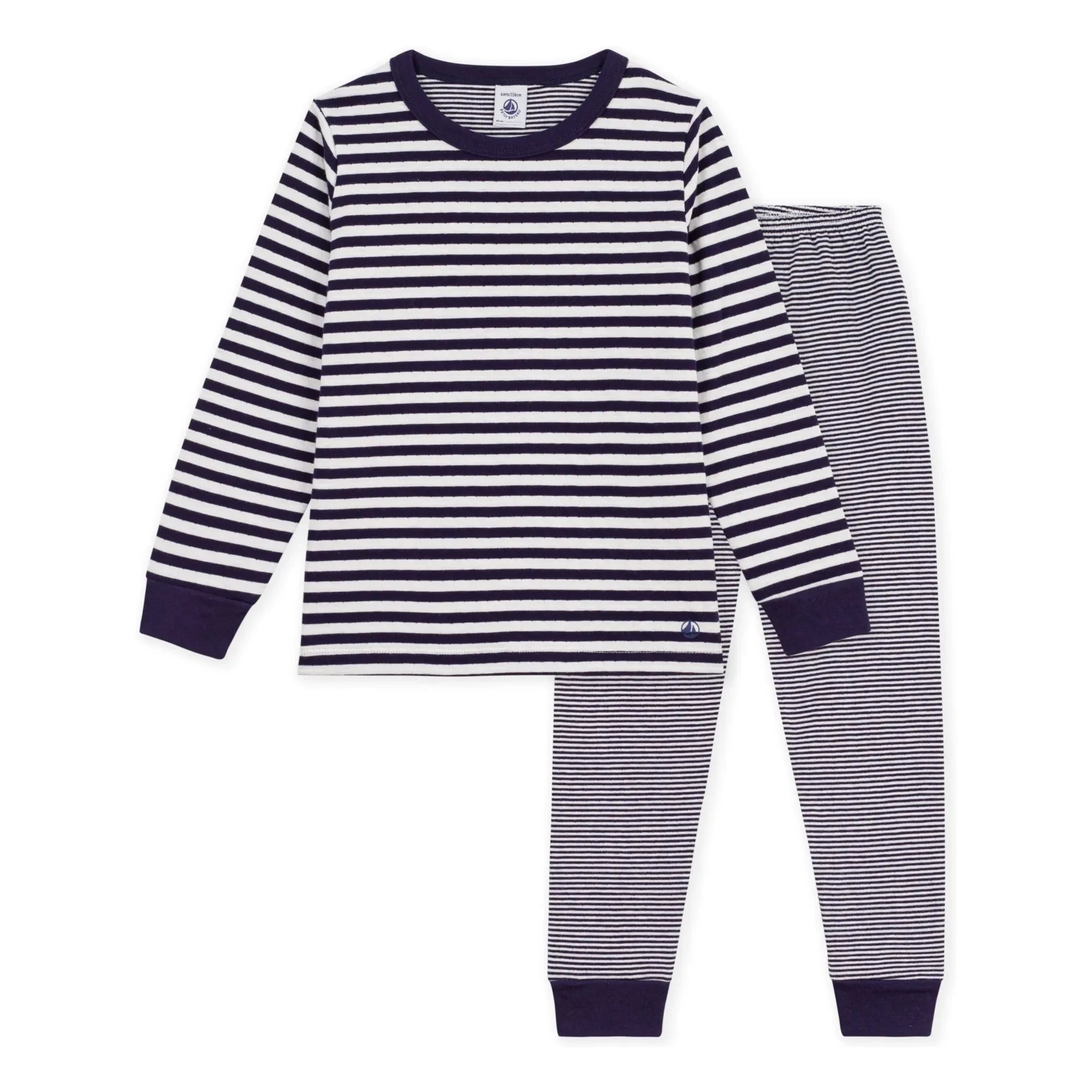 Petit Bateau - Striped органик cotton pajamas | Navy