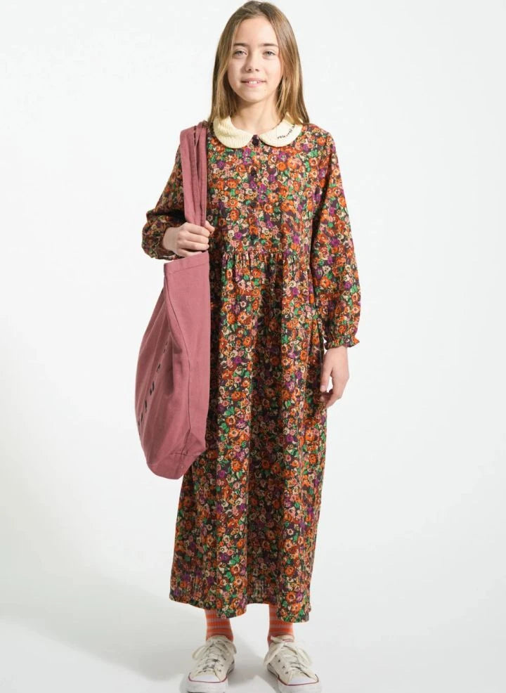 Piupiuchick - Floral Claudine Collar Long Dress | Black