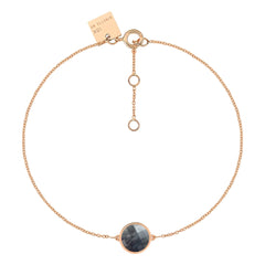 Ginette NY - Disc Mini Pixie Ever Black Bracelet | Rose Gold