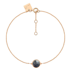 Ginette NY - Disc Mini Pixie Ever Black Bracelet | Rose Gold